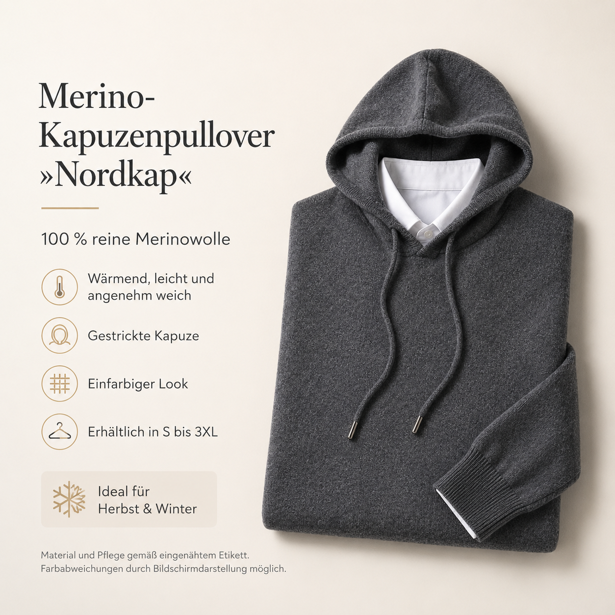 Merino-Kapuzenpullover »Nordkap«