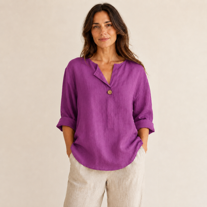 Baumwoll-Leinen-Bluse »Positano« – 3/4-Arm