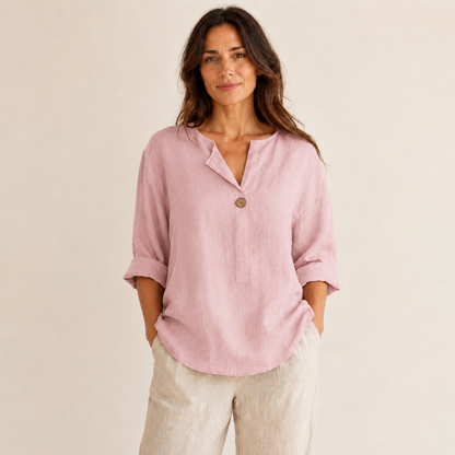 Baumwoll-Leinen-Bluse »Positano« – 3/4-Arm