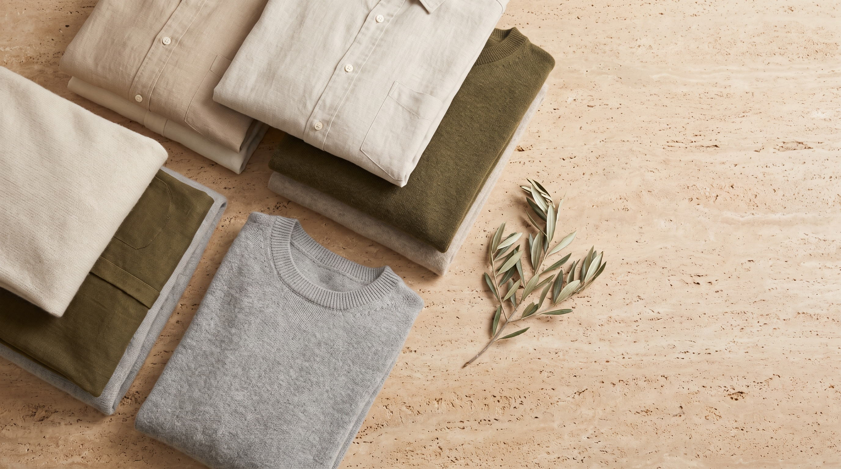 VELMOND Leinen und Merino Flatlay